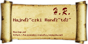 Hajnáczki Renátó névjegykártya