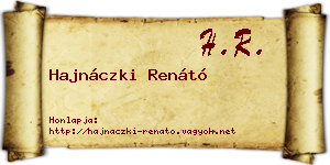 Hajnáczki Renátó névjegykártya
